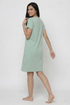 Zivame Farm Lore Knit Cotton Knee Length Nightdress - Cameo Green — thumbnail 4